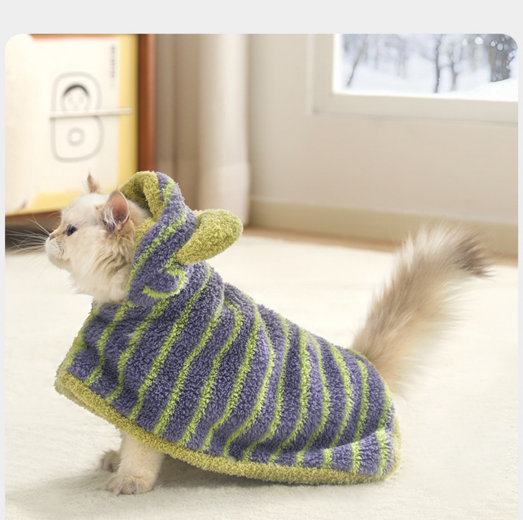 Hooded Flannel Wearable Pet Blanket