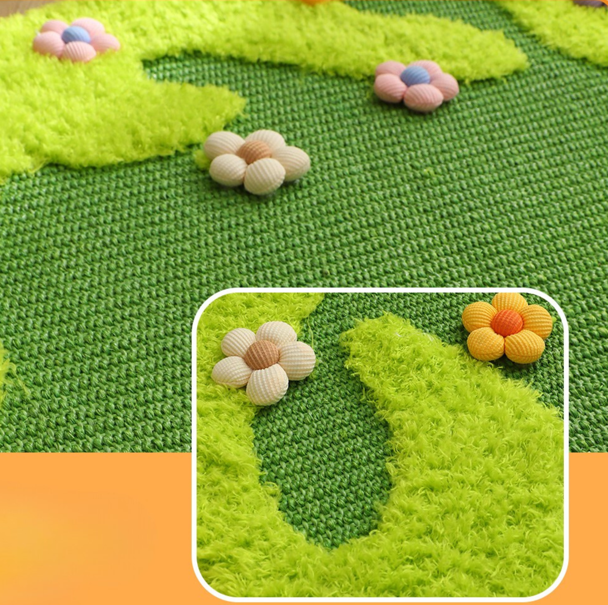 NUMERI® Flower Meadow Sisal Cat Round Scratching Rug  (81cm)