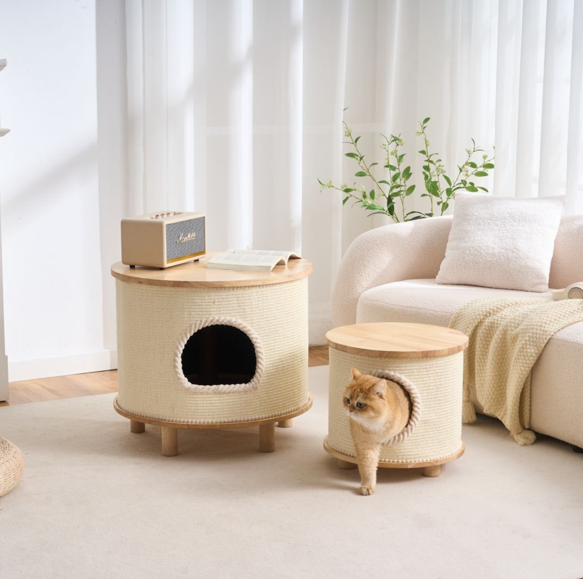 Multifunctional Woven Sisal Cat House – Side Table or Stool